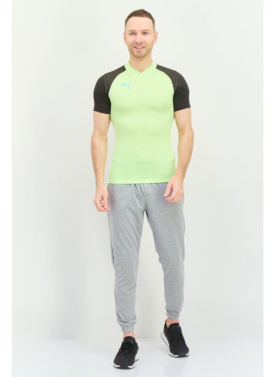 PUMA Men Slim Fit Short Sleeve Training T-shirts, Light Green/Black  - Image 4