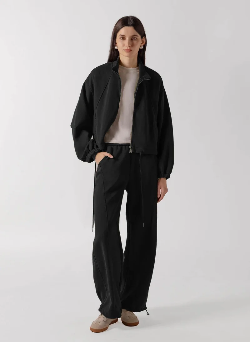 PANELED ZIP-UP JACKET SET