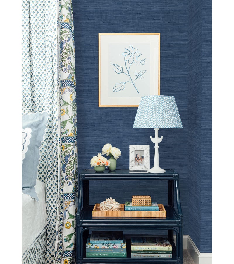 NuWallpaper x Society Social Classic Faux Grasscloth Peel and Stick Wallpaper, Navy Blue - Image 4