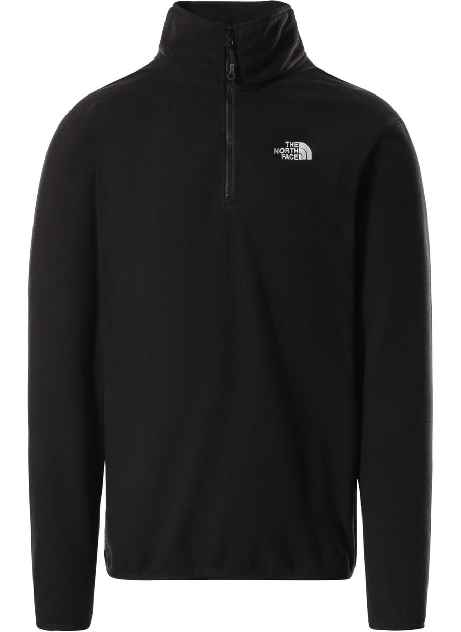 THE NORTH FACE - سويت شيرت 100 Glacier 1/4 Zip للرجال من The North Face مصنوع من الصوف الأسود - Image 1