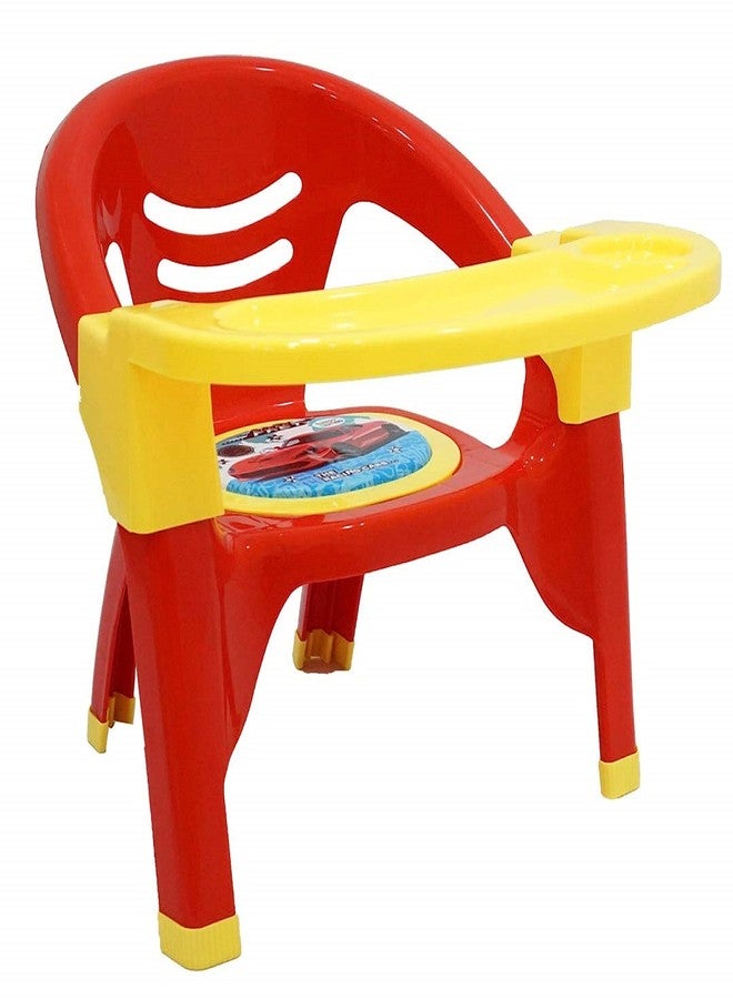 Zerya Small Baby Chair with Safety Tray and Soft Cushion with Baby Whistle Sound-Random Color (Red) - Image 1
