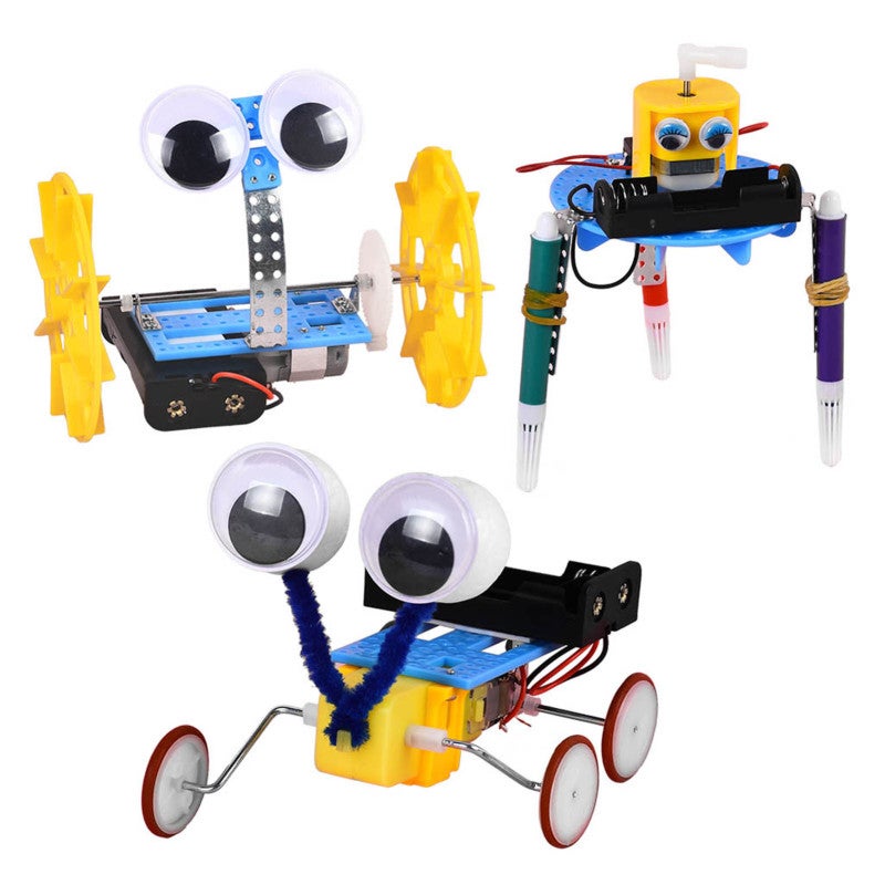 DIY Robot Electric Kit: 3 Kits Multi-Functional Buildable Set - STEM Learning Educational Project for Robotics Beginners Kids - Image 1