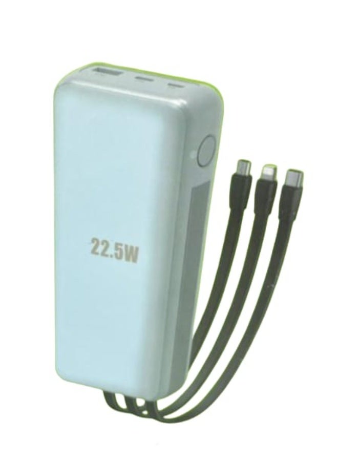 براندكود باور بانك من ماركة BrandCode Y80 – سعة 20000 مللي أمبير، قدرة شحن فائقة السرعة 22.5 واط