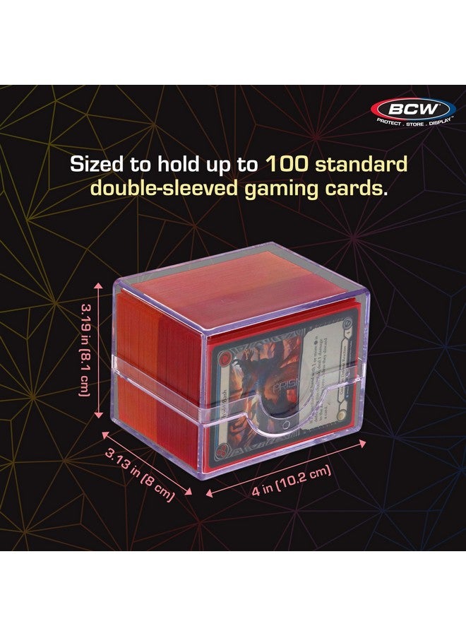 BCW Spectrum Prism Deck Case - Crystal Clear - 2 ct | Secure Snap Closure Card Deck Case | Fits 100 Double-Sleeved Cards | Trading Card Deck Storage Ideal for Magic the Gathering, Pokemon, and More - Image 3