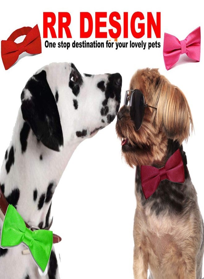 RR Design Jumbo Size Adjustable Fashion Party, Function, Weeding Cum Formal Costume Neck Bow Tie Cum Necktie for Dog/Puppy/Cat/Kitten (L, Pink) - Image 5