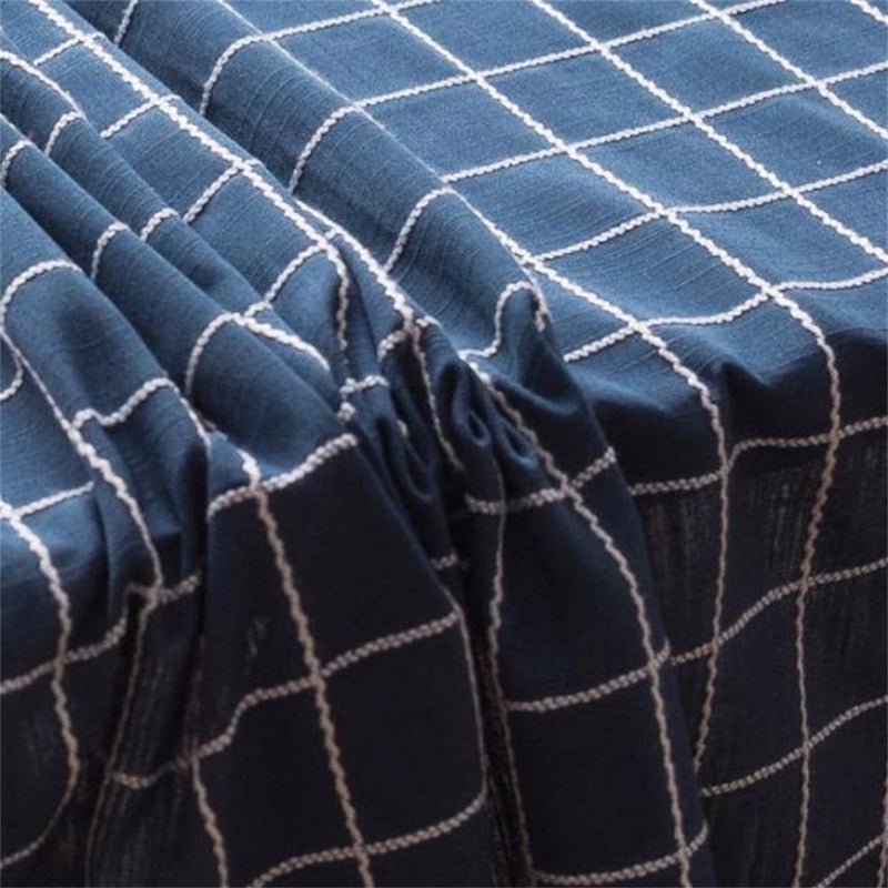 Utobanh Simple Bedside Table Tassel Cover Cloth, Tablecloth Cover Towel, Suitable for Bedside Table TV Microwave Washing Machine Refrigerator Dust Cover (blue and white stripes, 15.7 * 35.4 inches) - Image 3