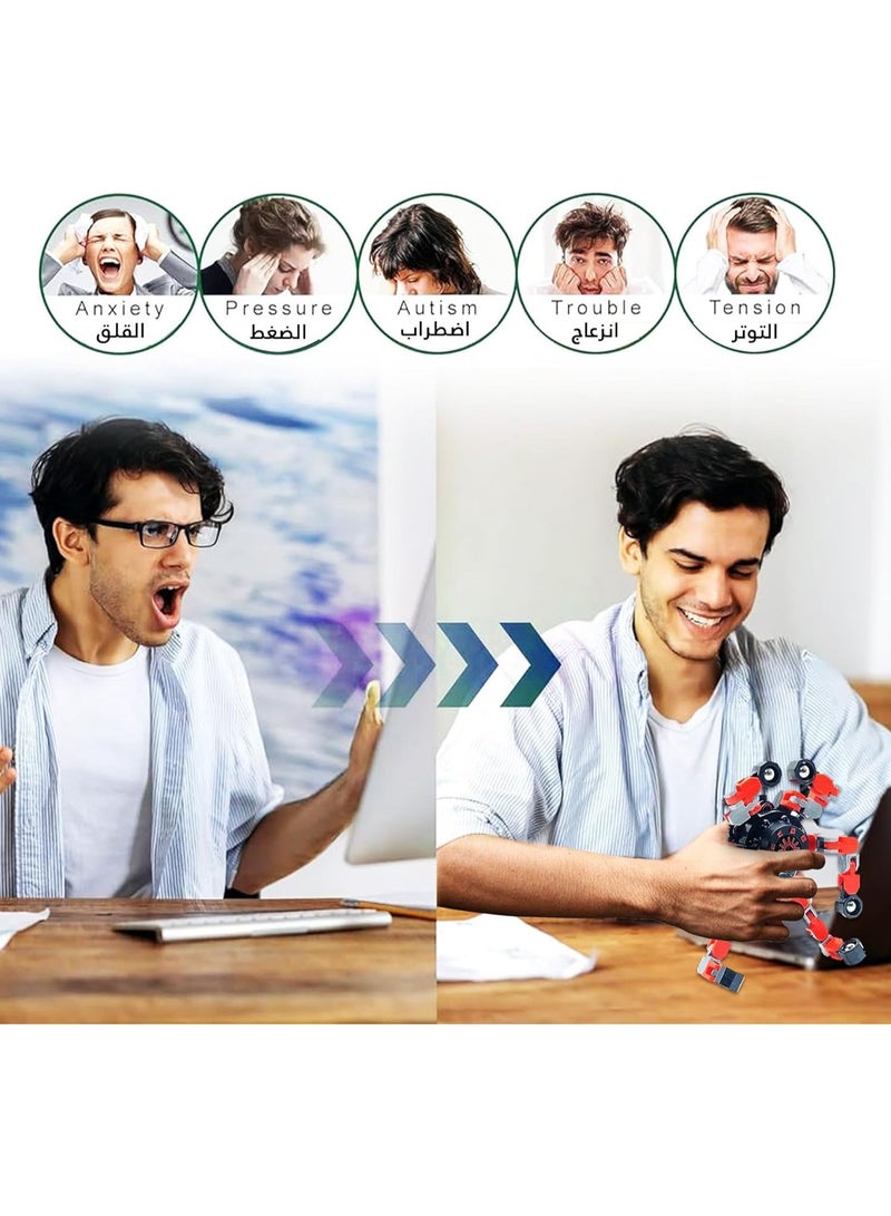 MAOGEDA Deformable Fidget Spinner 4pcs for Kids and Adults, Stress Relief, Sensory Toys, Phone Holder for Boys and Girls Fidget Spinner for ADHD Autism Children Valentine's Day Gift (Fidget Toys 4pcs) - Image 4