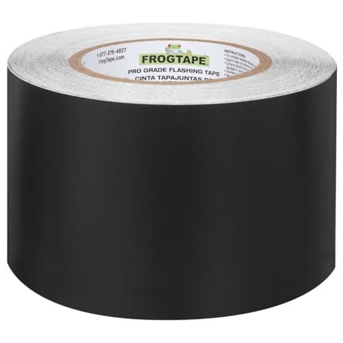 FrogTape Pro Grade Flashing Tape for Windows & Doors, 3.75 Inch Width - 75 Foot Roll, All Weather & UV Resistant Flashing Tape with Advanced Acrylic Adhesive - 10 mils - Black - Image 2