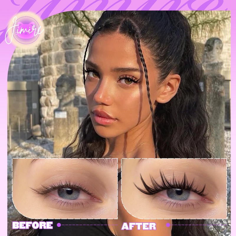 JIMIRE Manga Lash Clusters Natural Eyelash Clusters C Curly 10-14MM Fairy Cluster Eyelash Extensions with Spikes 110Pcs Wispy Individual Lashes Clusters DIY Natural Eyelashes Clusters at Home - Image 4