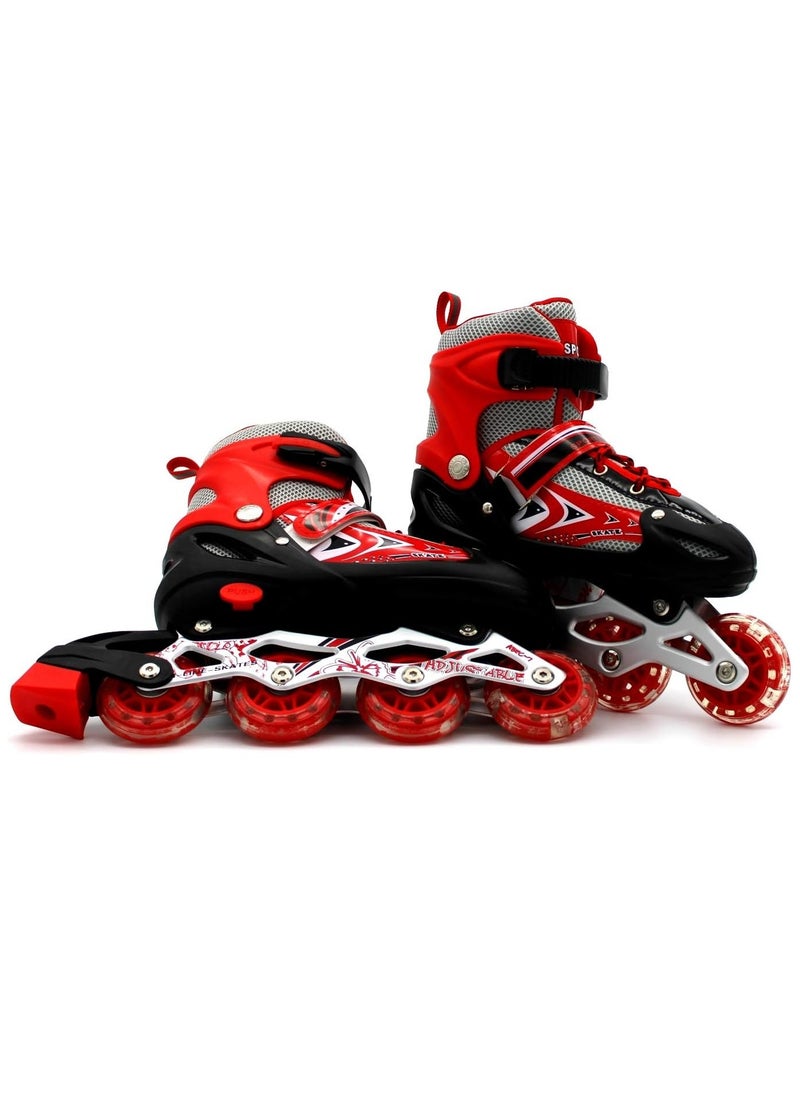 DubaiGallery Adjustable Size Breathable Kids Inline Roller Skates with Safety Gear Set Helmet Knee Elbow Wrist Pads Carry Bag Fun Outdoor Sports Activity for Children Boys and Girls Blade Wheel Skating Shoes  - Image 2