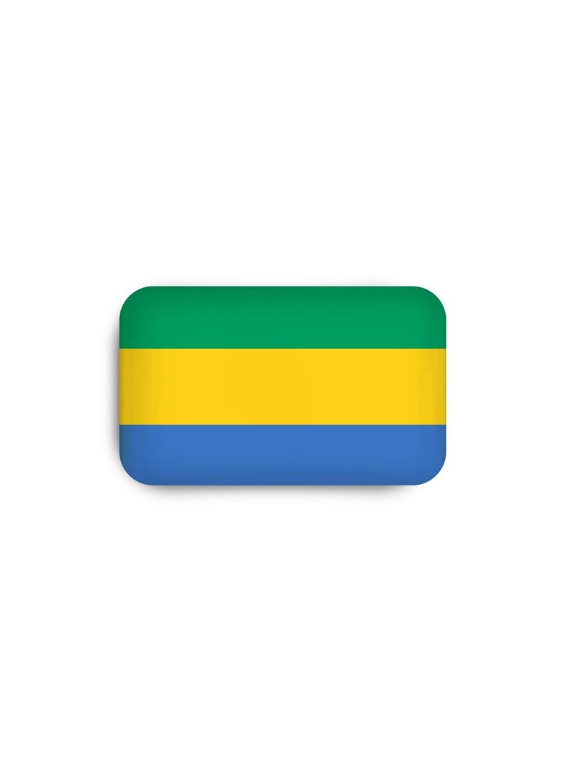 971MEDIA Gabon Flag Magnetic Badge - Image 2
