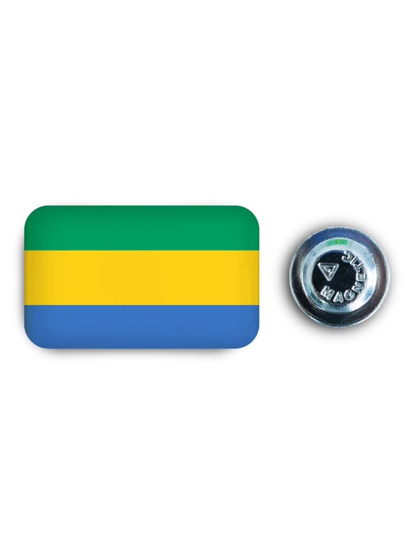 971MEDIA Gabon Flag Magnetic Badge - Image 1