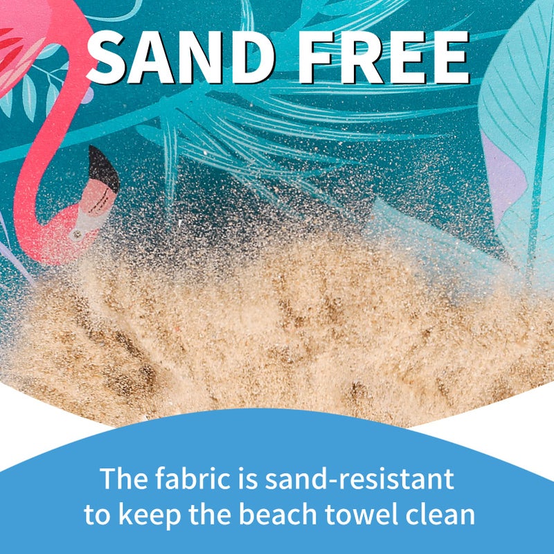 Gomust 2 Pack Lightweight Thin Beach Towel Oversized 71"x32" Big Extra Large Microfiber Sand Free Towels for Adult Quick Dry Travel Camping Beach Accessories Vacation Essential Gift Flamingo Toucan - Image 5