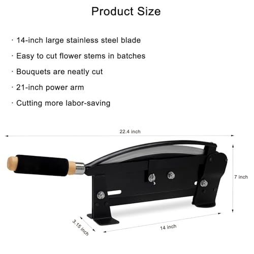 Wonglea Professional Flower Stem Cutter,Large Heavy Duty Flower Cutter for Fresh Flowers,14 inch Stainless Steel Blade,Florist Supplies Perfect for Cutting Flowers Bouquet (Heavy Duty Cutter) - Image 3