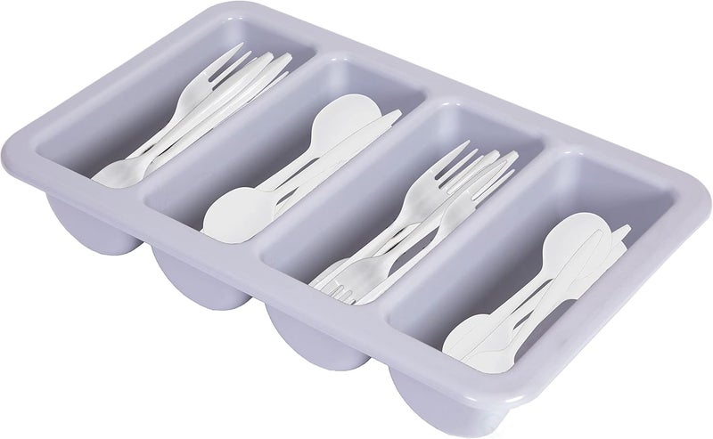 Basicwise Basicwise 4Compartment Commercial Cutlery Holder Set of 10GrayQI00340610  - Image 1