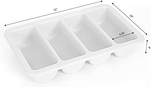 Basicwise Basicwise 4Compartment Commercial Cutlery Holder Set of 10GrayQI00340610  - Image 5