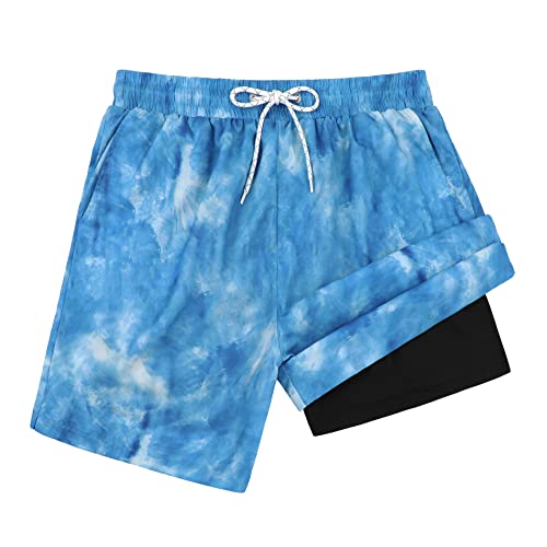 American Trends Mens Swim Shorts Summer Men's Swimwear Swimming Trunks with Compression Liner No-Chafing Boardshort - Image 4