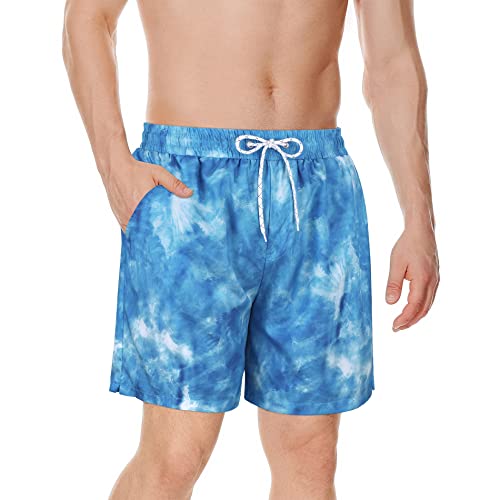 American Trends Mens Swim Shorts Summer Men's Swimwear Swimming Trunks with Compression Liner No-Chafing Boardshort - Image 3