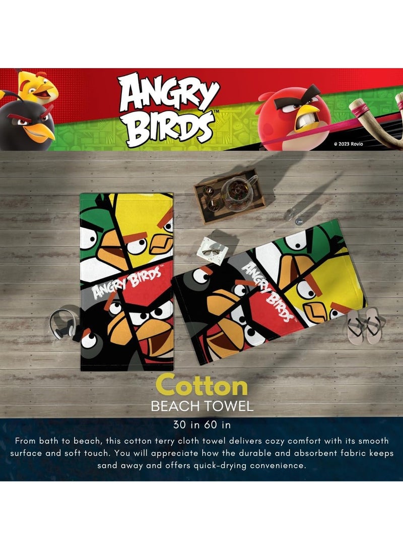 Angry Birds Super Soft Cotton Bathtub/Pool/Beach Towel, 60 inches x 30 inches, Stylish and Cute - Image 3