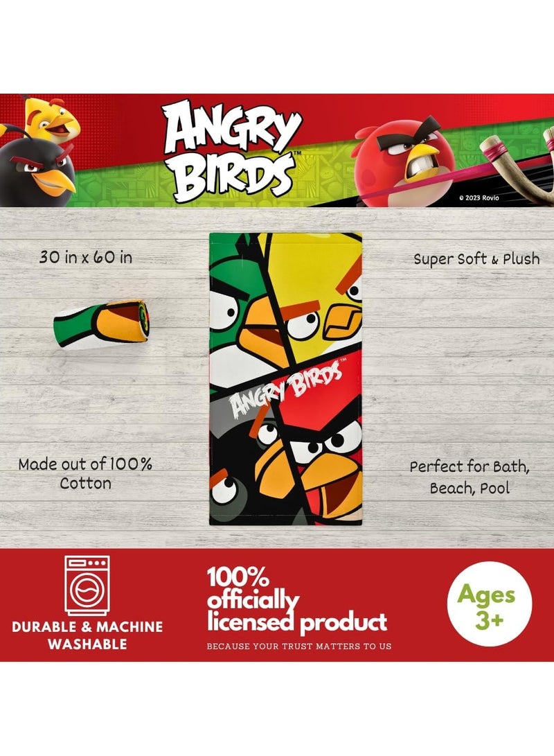 Angry Birds Super Soft Cotton Bathtub/Pool/Beach Towel, 60 inches x 30 inches, Stylish and Cute - Image 2