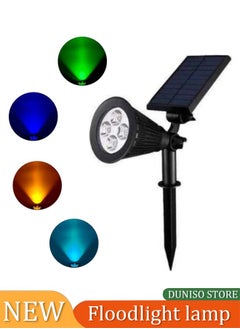 XiuWoo 4-Pcs Solar Spot Lights Outdoor Garden 4 LED Solar Lights Outdoor  4LED Changing Color Waterproof Solar Landscape Spotlights, Auto ON/Off Dusk Till Dawn Solar Uplighters for Garden, Yard, Driveway, Pathway  - Image 1