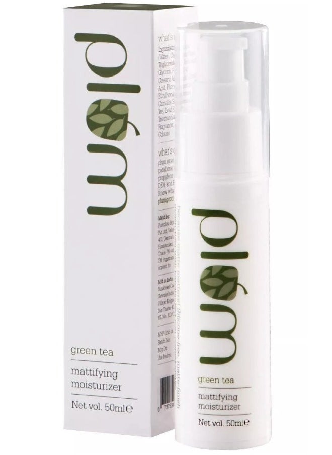 Plum Green Tea Mattifying Moisturizer Face Cream for Oil Acne-Prone Combination Skin Fights Pimples Controls Excess Oil Mattifies Skin 50ml  - Image 1