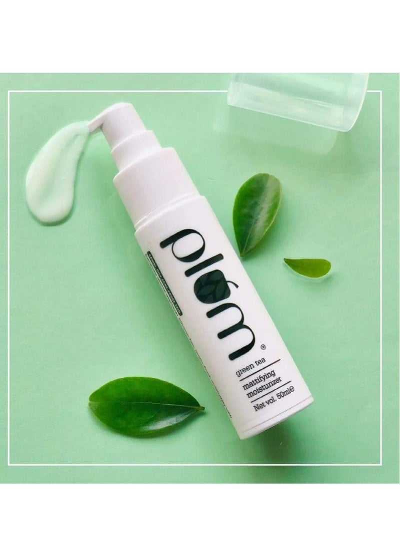 Plum Green Tea Mattifying Moisturizer Face Cream for Oil Acne-Prone Combination Skin Fights Pimples Controls Excess Oil Mattifies Skin 50ml  - Image 4