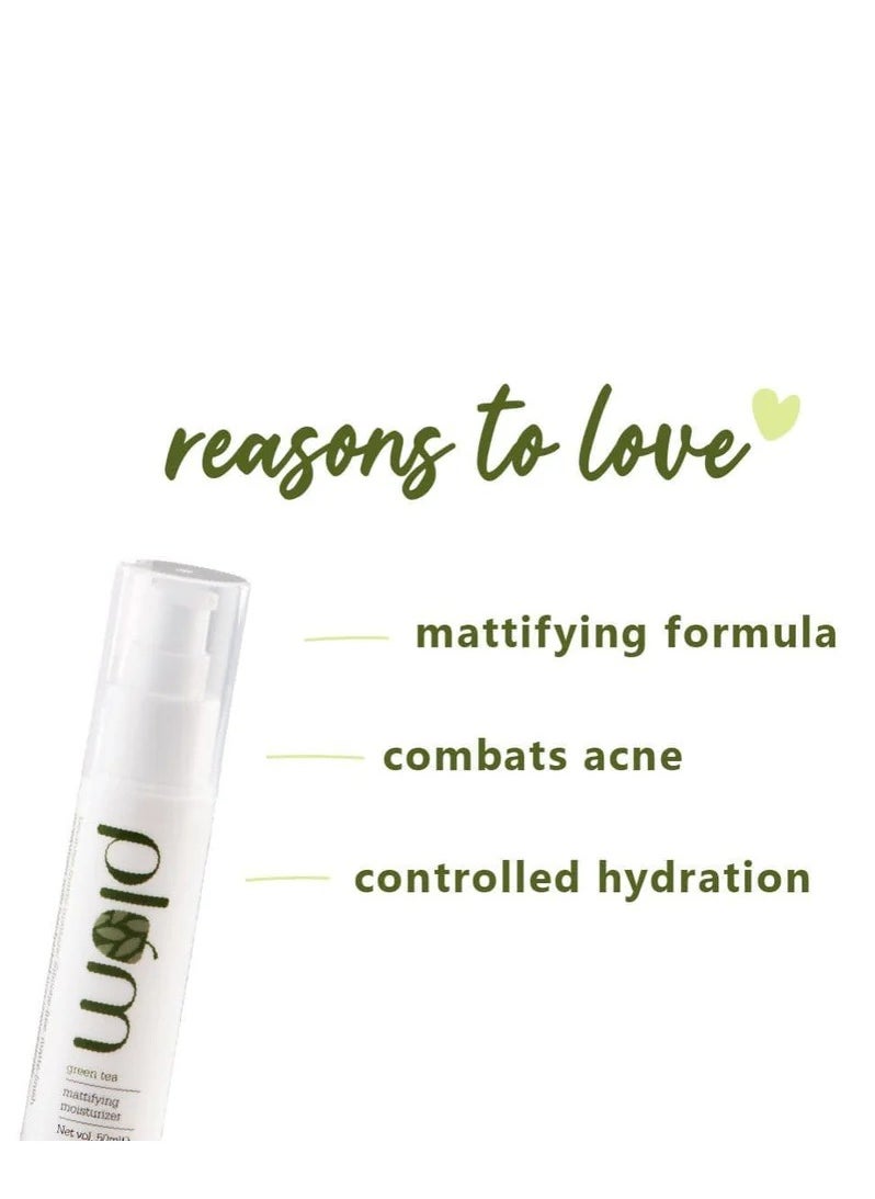 Plum Green Tea Mattifying Moisturizer Face Cream for Oil Acne-Prone Combination Skin Fights Pimples Controls Excess Oil Mattifies Skin 50ml  - Image 5