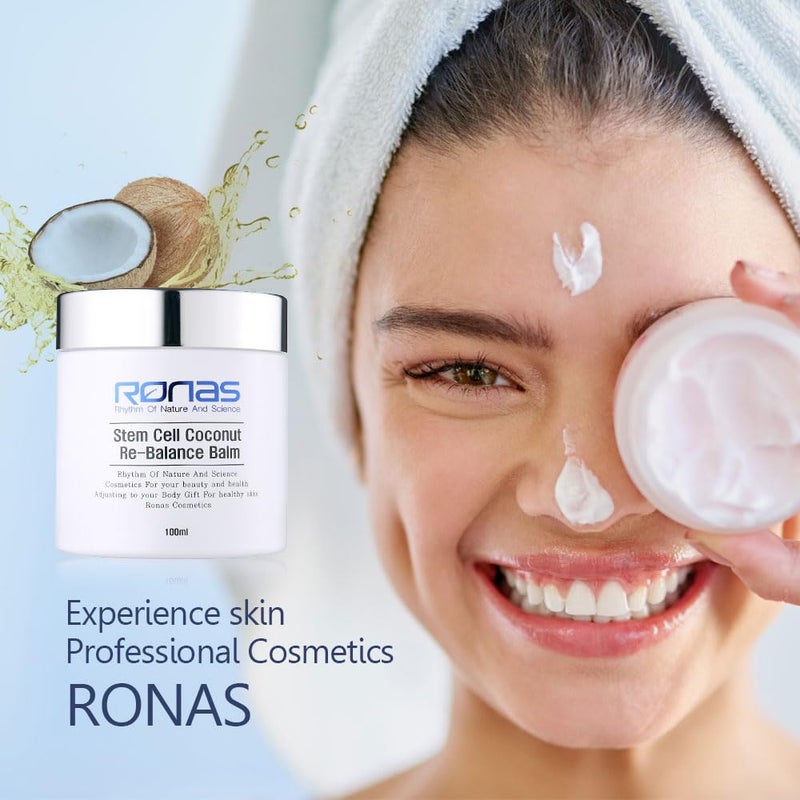 Ronas Stem Cell Coconut Rebalance Balm Anti Aging Cream Face Neck Moistureizer for Women Coconet oil Soothing and Powerful moisturization Shea butter Deep softening Korean Skin Care 3.3fl oz - Image 5