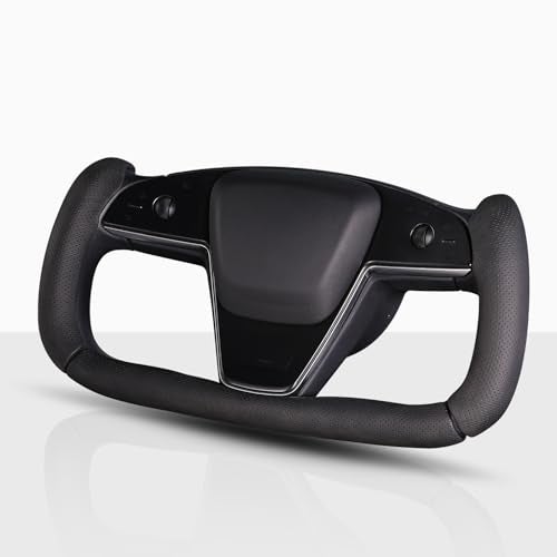 Aotoyou Steering Wheel Cover for Tesla Yoke Steering Wheel Car Steering Wheel Cover for Tesla Model S 2021PresentModel X 2021Present Steering Wheel Accessories Black - Image 1