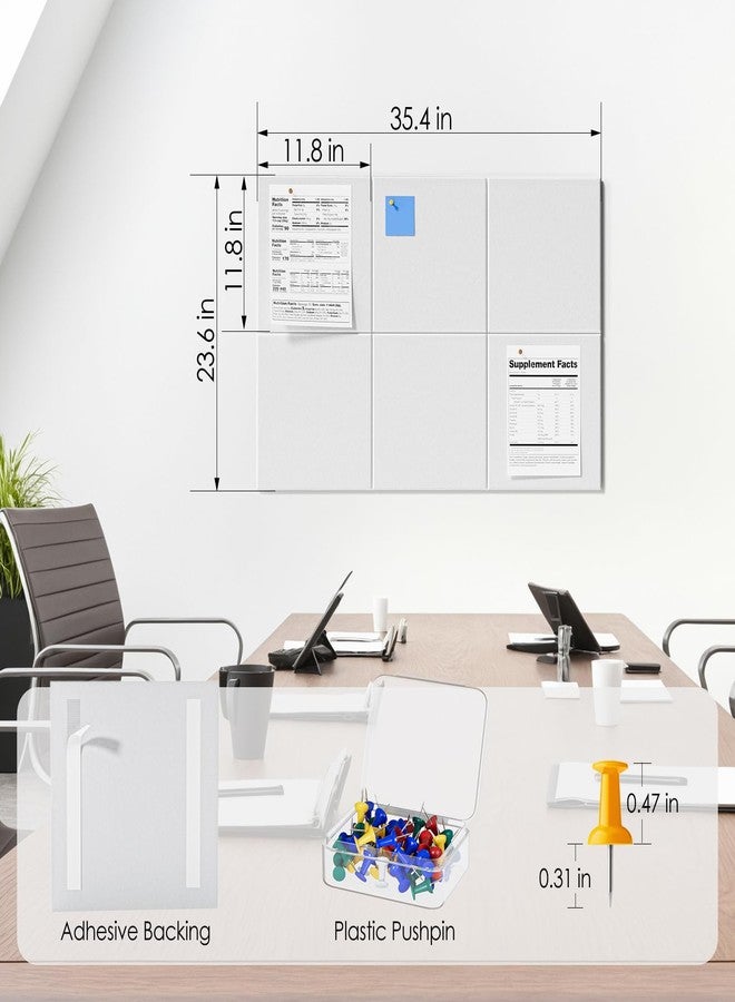 ماكسجير لوحة فلين كبيرة للجدران من ماكس جير، مقاس 36 × 24 بوصة، لوحة إعلانات بيضاء، عبوة من 6 قطع من بلاط الجدران اللبادي مع دبابيس تثبيت، لوحات فلين للمكاتب، لوحة دبابيس، لوحة إعلانات، لوحات فلين - Image 5