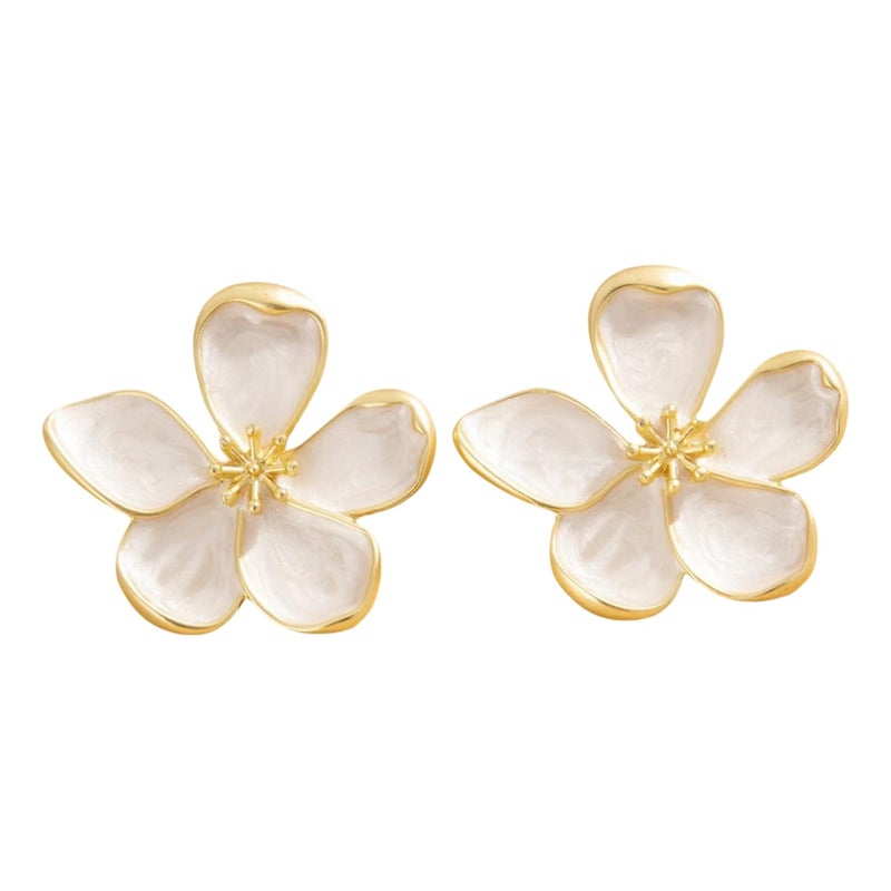 EXPHAIN Flower Stud Earrings for Women Statement Big Flower Earrings Stainless Steel Enamel Earring Trendy Jewelry - Image 1