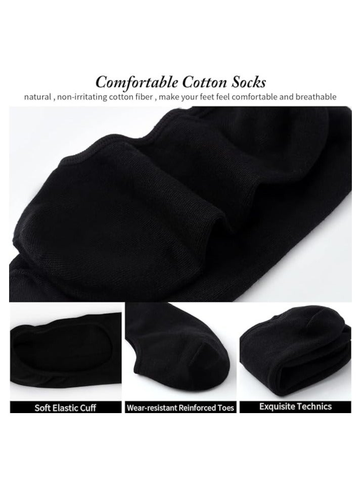 DUNISO 6 Pairs Mens No Show Socks Thin No See Invisible Boat Liner, No Show Socks, Non Slip Loafer Sock, Invisible Liners - Image 2