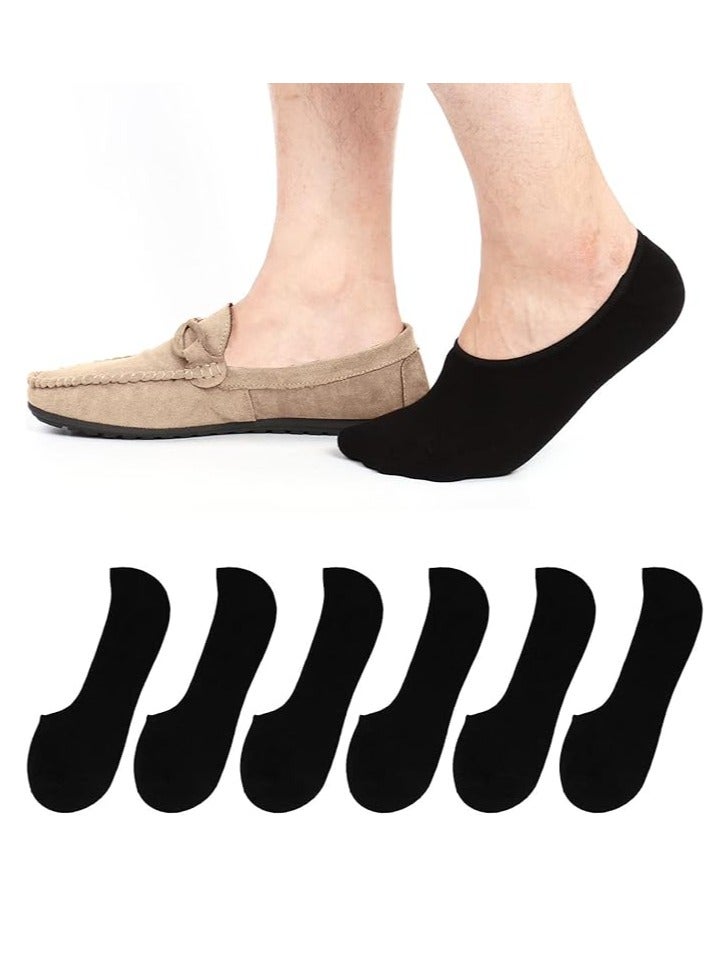 DUNISO 6 Pairs Mens No Show Socks Thin No See Invisible Boat Liner, No Show Socks, Non Slip Loafer Sock, Invisible Liners - Image 1
