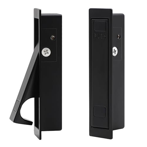 Dontay Press Pocket Door Handles Sliding Pocket Door Pull Recessed Finger Flush Pulls Heavy Duty Edge Pull Matte Black 2 - Image 1