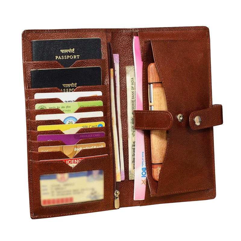 ABYS أغطية شيك من الجلد الحقيقي باللون البني للنساء والفتيات - Image 3