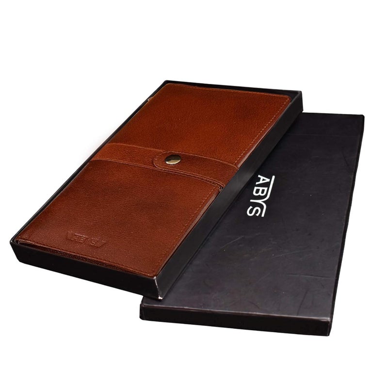 ABYS أغطية شيك من الجلد الحقيقي باللون البني للنساء والفتيات - Image 5