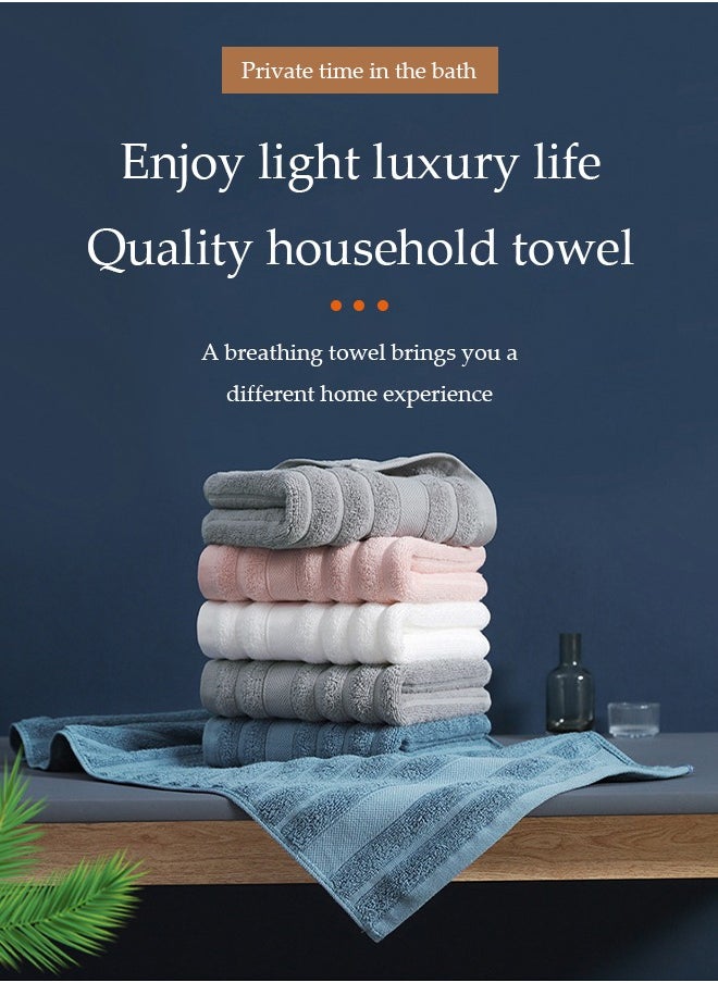 DUNISO 4-Piece Cotton face Towels 100%Cotton Towels Combed Cotton Hand Towels Fast Absorbent Skin-friendly The towel set comes in four colors: pink, blue, white, and gray for Bathroom, Travel, Camp, Spa(75x35cm)  - Image 3
