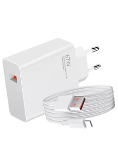 NEW 67W EU Fast Charge Power Adapter u0026 6A Type-C Cable for Xiaomi Redmi, Mi 11 Ultra, Note 9/10/11 PRO20 – Fast Charging with USB-C Wire