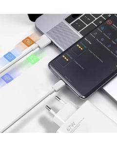 ماركة غير محددة NEW 67W EU Fast Charge Power Adapter u0026 6A Type-C Cable for Xiaomi Redmi, Mi 11 Ultra, Note 9/10/11 PRO20 – Fast Charging with USB-C Wire  - Image 4