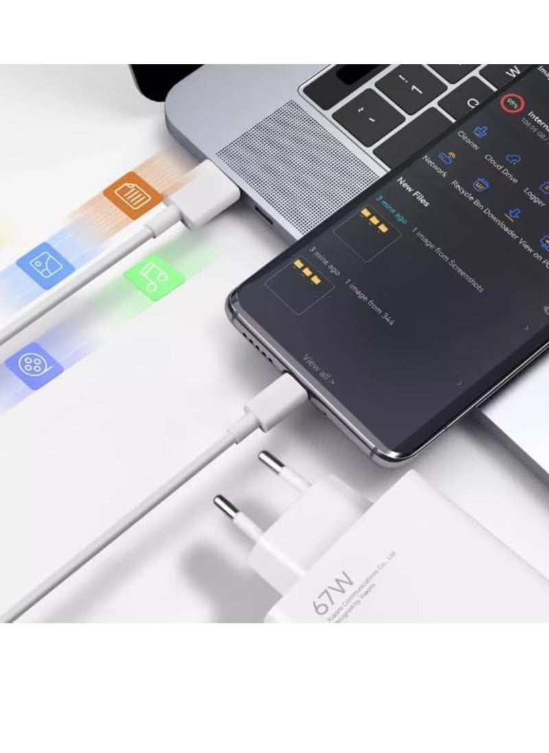 Generic - NEW 67W EU Fast Charge Power Adapter u0026 6A Type-C Cable for Xiaomi Redmi, Mi 11 Ultra, Note 9/10/11 PRO20 – Fast Charging with USB-C Wire - Image 1