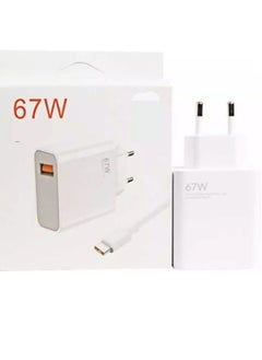 ماركة غير محددة NEW 67W EU Fast Charge Power Adapter u0026 6A Type-C Cable for Xiaomi Redmi, Mi 11 Ultra, Note 9/10/11 PRO20 – Fast Charging with USB-C Wire  - Image 2