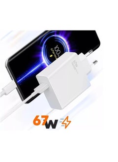 ماركة غير محددة NEW 67W EU Fast Charge Power Adapter u0026 6A Type-C Cable for Xiaomi Redmi, Mi 11 Ultra, Note 9/10/11 PRO20 – Fast Charging with USB-C Wire  - Image 3