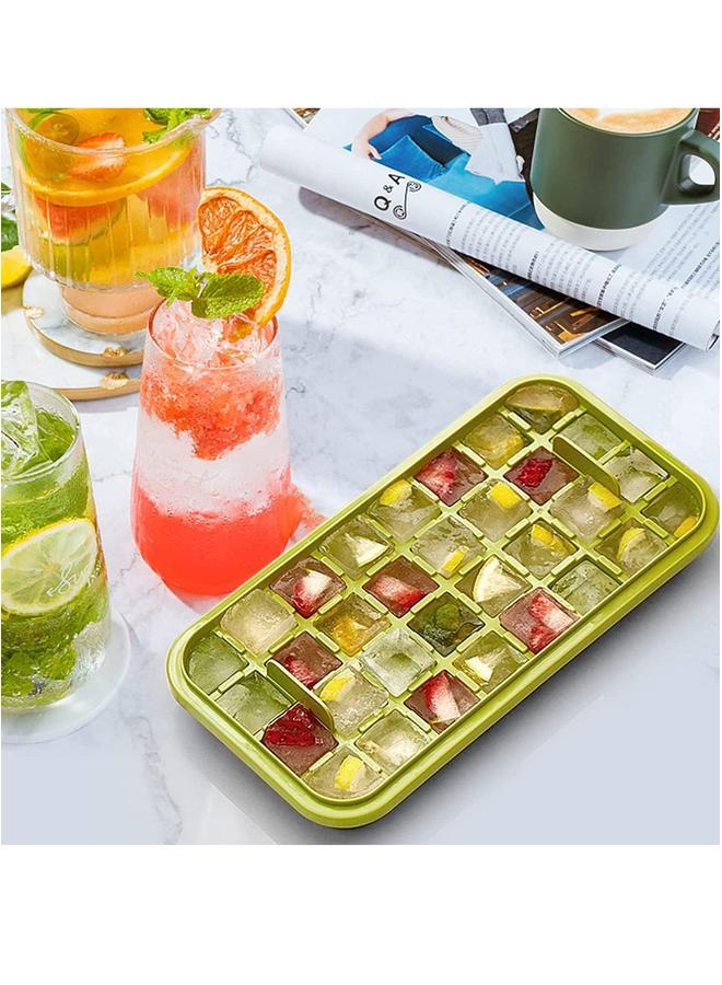 HOMESTAR Ice Cube Tray with Lid and Bin, 2 Pack for Freezer, One Button Press 64 Pcs Mold  - Image 5
