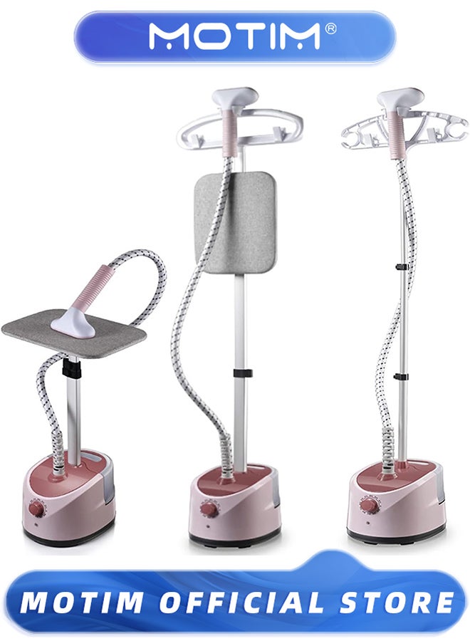 Motim 2000W Garment Steamer With Height Adjustable Ironing Board 40 Second Heating Time Heat Insulated Steam Hose(Pink) - Image 1