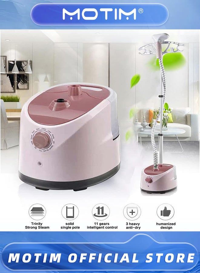 Motim 2000W Garment Steamer With Height Adjustable Ironing Board 40 Second Heating Time Heat Insulated Steam Hose(Pink) - Image 2