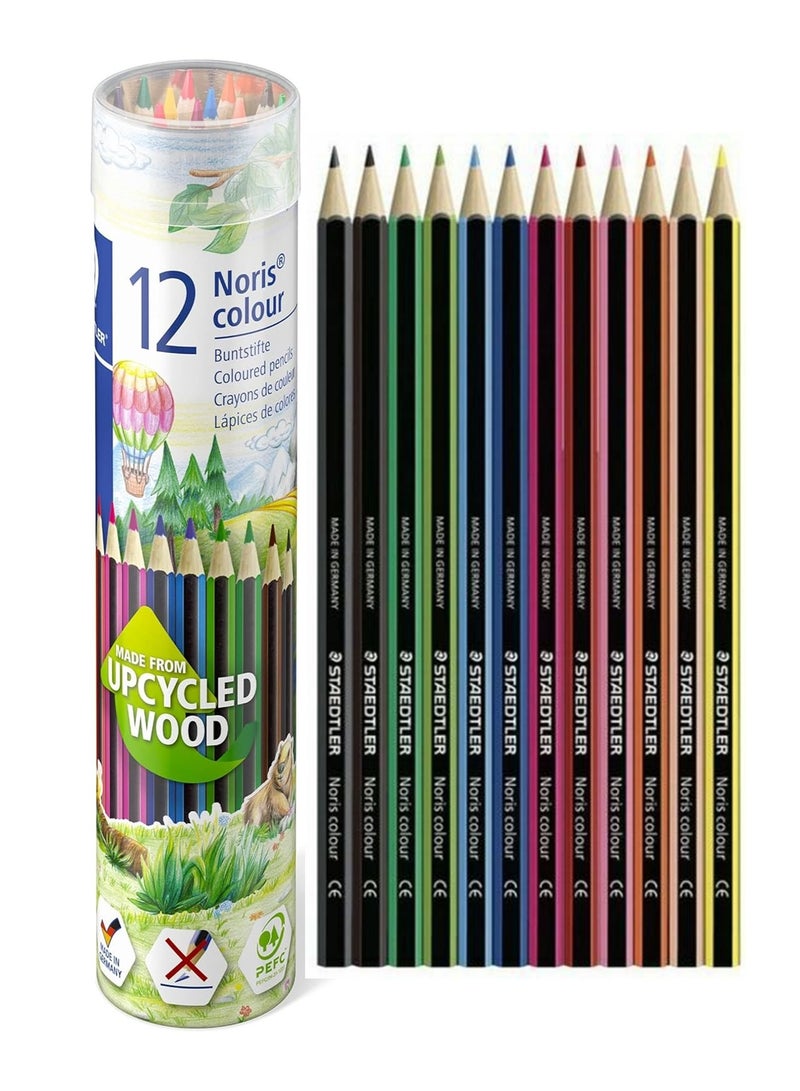 STAEDTLER 12-Piece Noris Colouring Pencils In Metal Cylinder Box Multicolour - Image 1