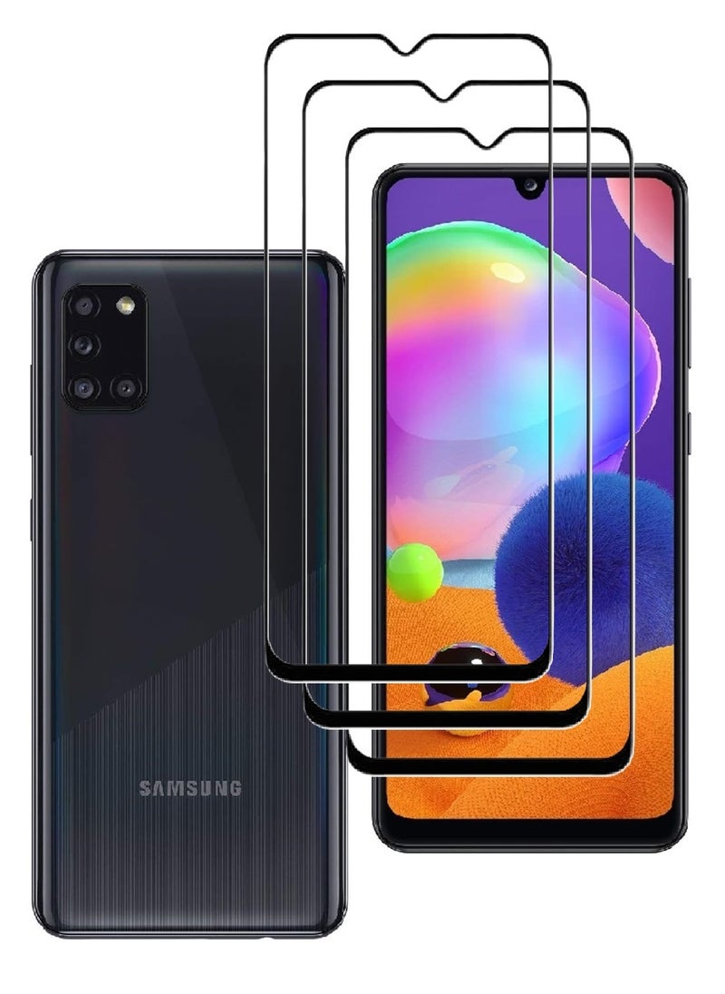 AINA 3 Pieces Tempered Glass Screen Protector 5D Designed For Samsung Galaxy A31 Full Glue Edge to Edge Full Screen Coverage And Bubble Free - Image 1
