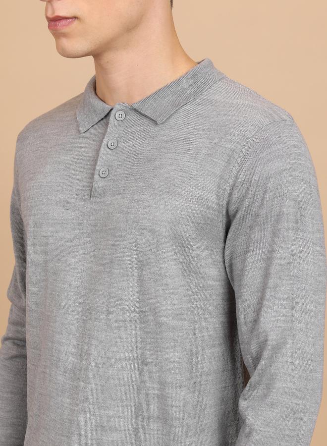 HIGHLANDER Collared Knit Sweater with Half-Button - Image 2