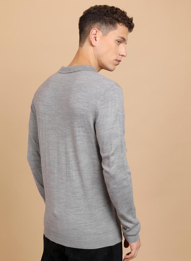 HIGHLANDER Collared Knit Sweater with Half-Button - Image 3